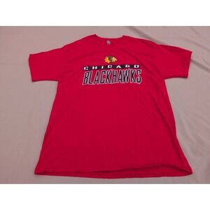Chicago Blackhawks NHL Hockey Men's Red T-Shirt Large Tee